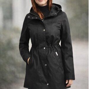 Ladies Black Rain Jacket Water Wind Resistant